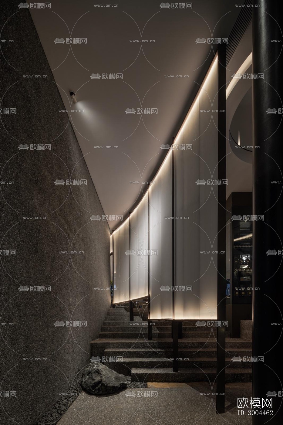 高级灰西餐厅效果图下载（渲染图20）