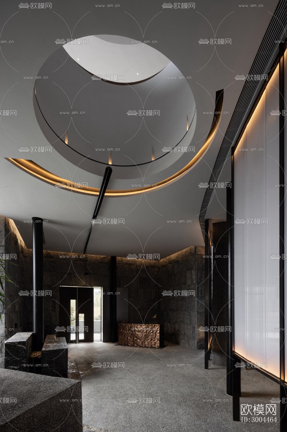 高级灰西餐厅效果图下载（渲染图7）