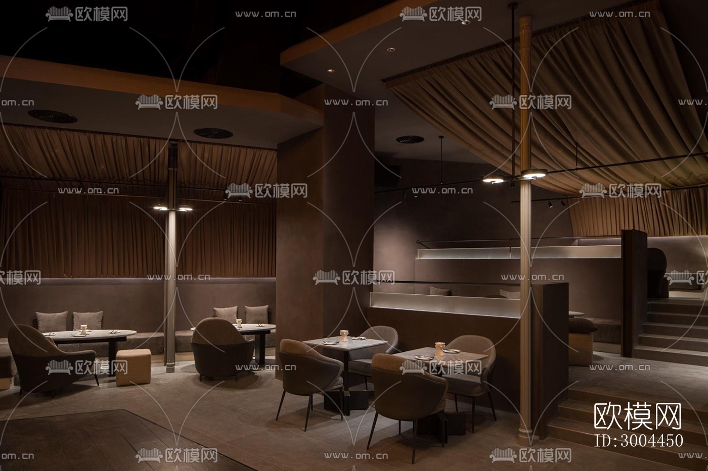 侘寂西餐厅效果图下载（渲染图4）