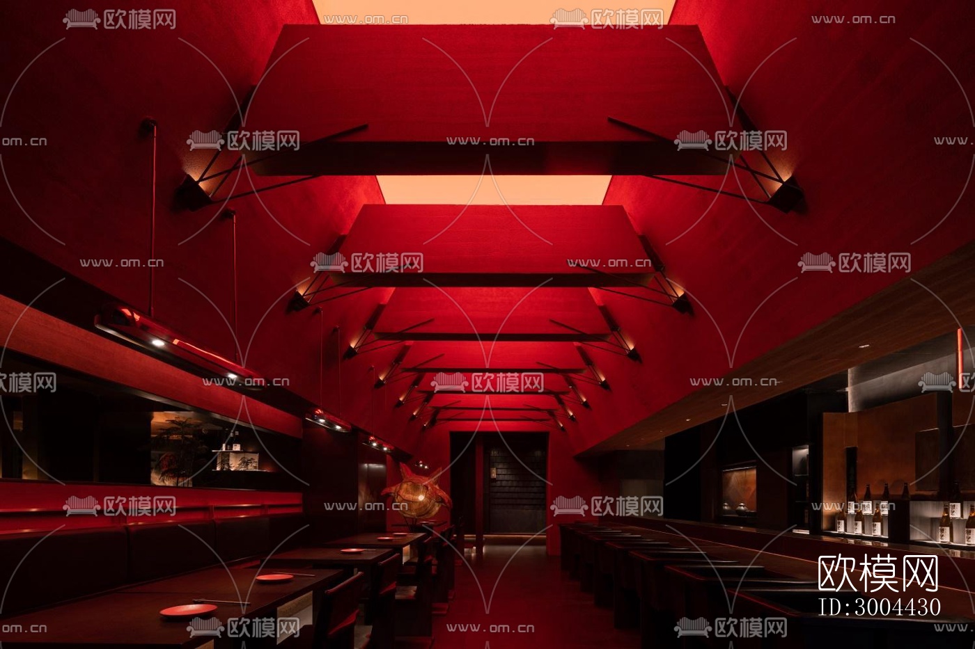 新中式中餐厅效果图下载（渲染图19）