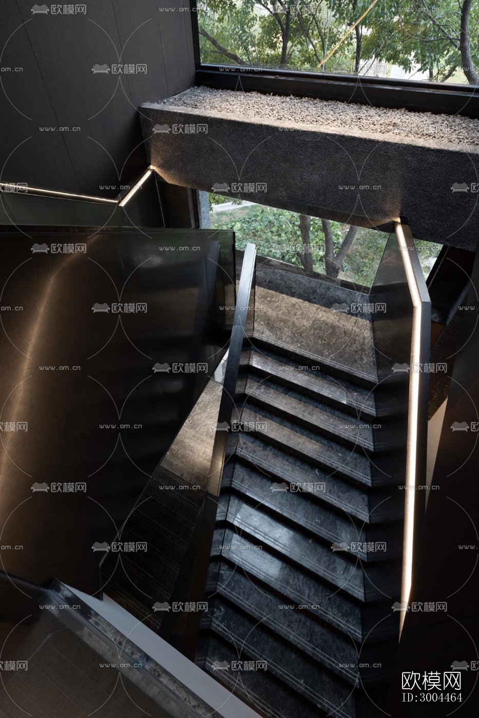 高级灰西餐厅效果图下载（渲染图2）