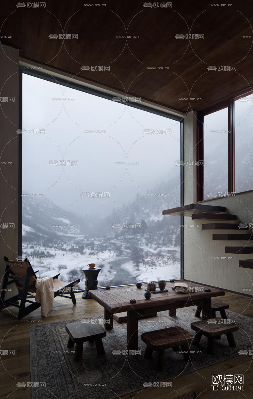 现代酒店民宿效果图下载（渲染图4）