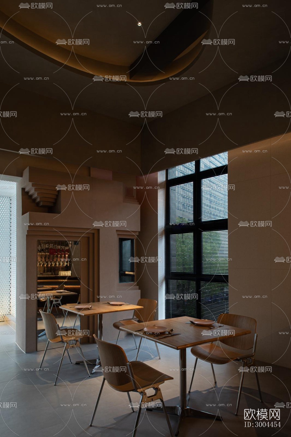 现代西餐厅效果图下载（渲染图7）
