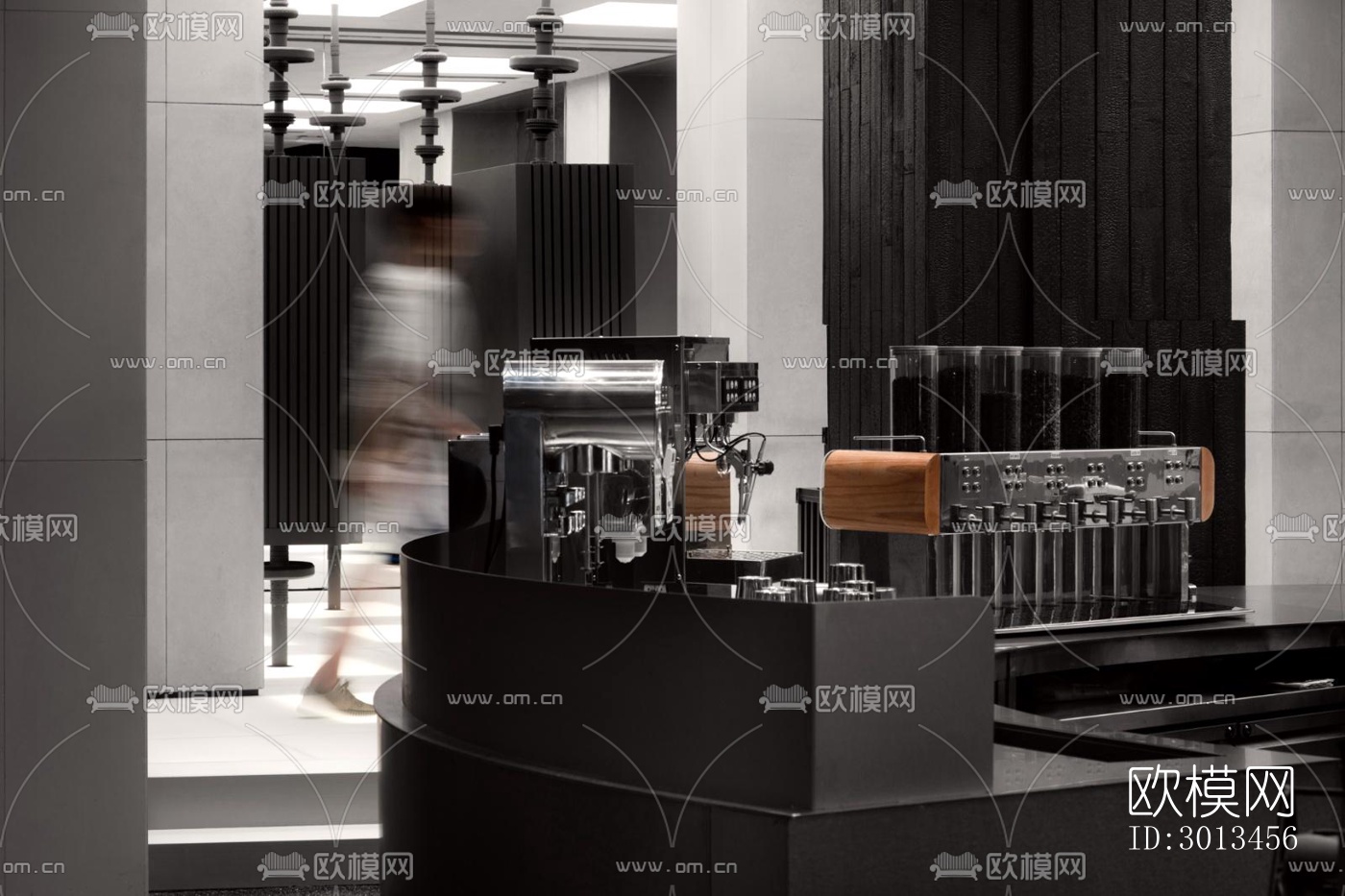 高级灰西餐厅效果图下载（渲染图10）
