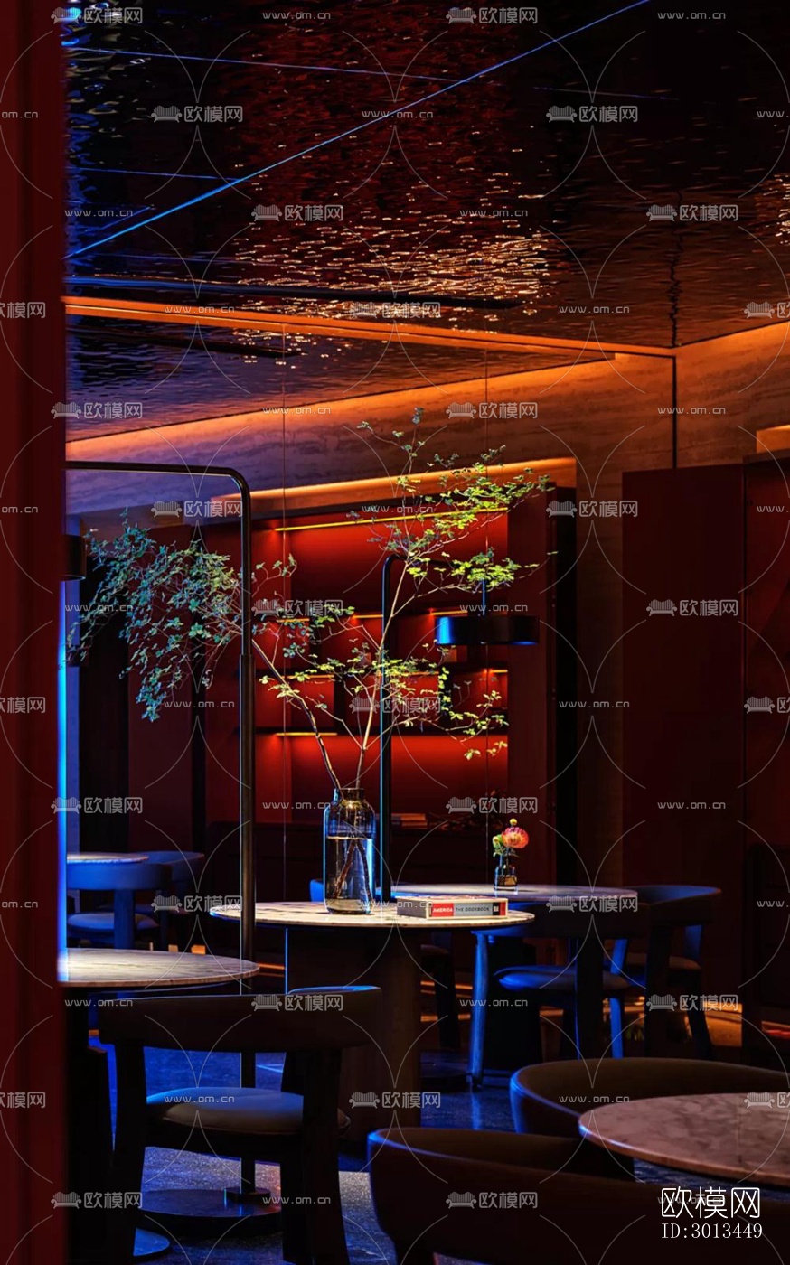 新中式西餐厅效果图下载（渲染图2）