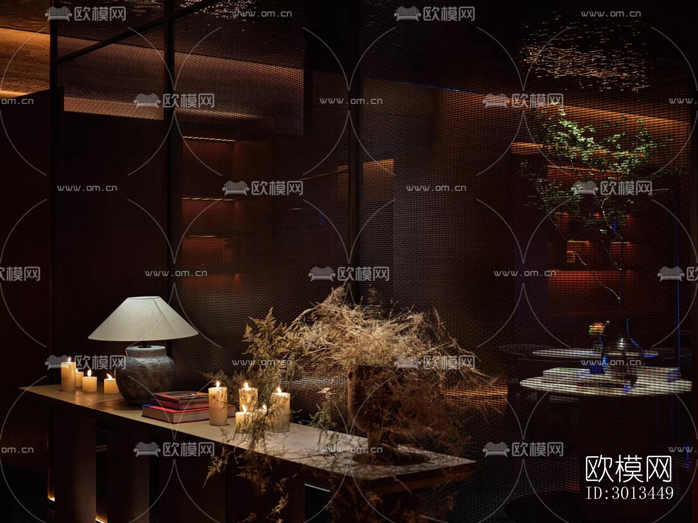 新中式西餐厅效果图下载（渲染图10）