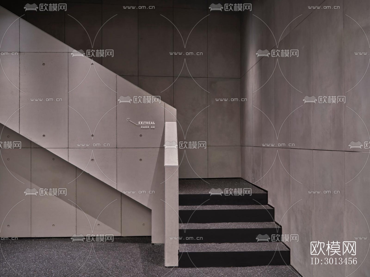 高级灰西餐厅效果图下载（渲染图1）