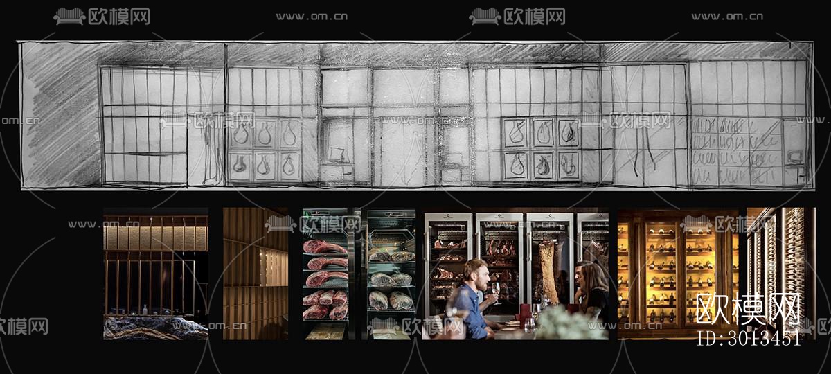 现代西餐厅效果图下载（渲染图6）