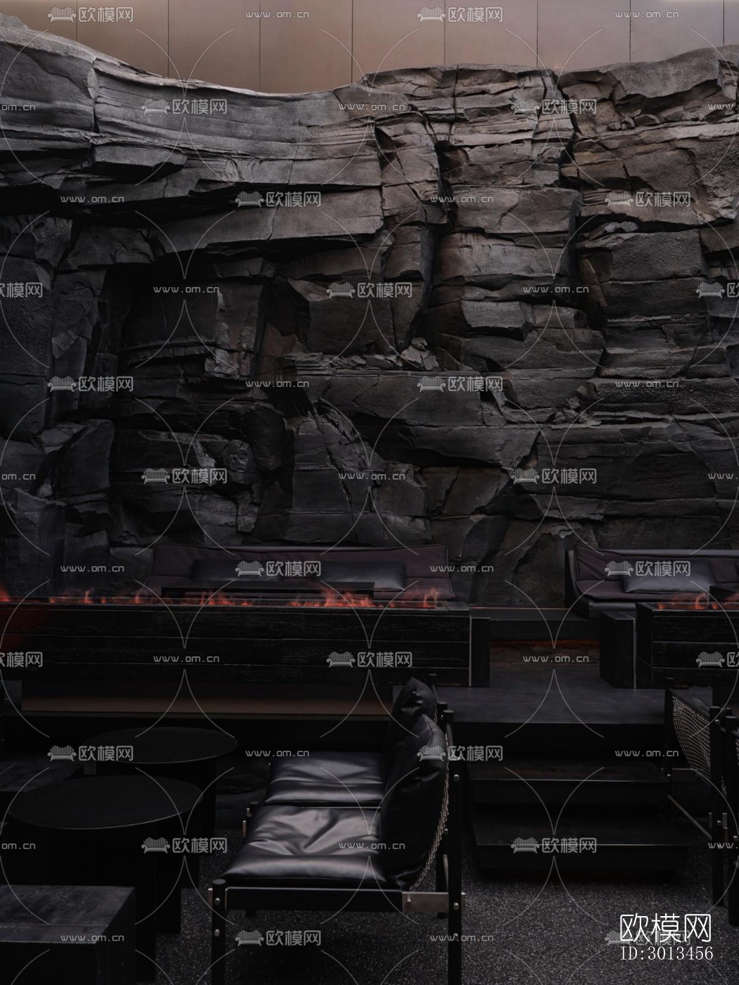 高级灰西餐厅效果图下载（渲染图5）