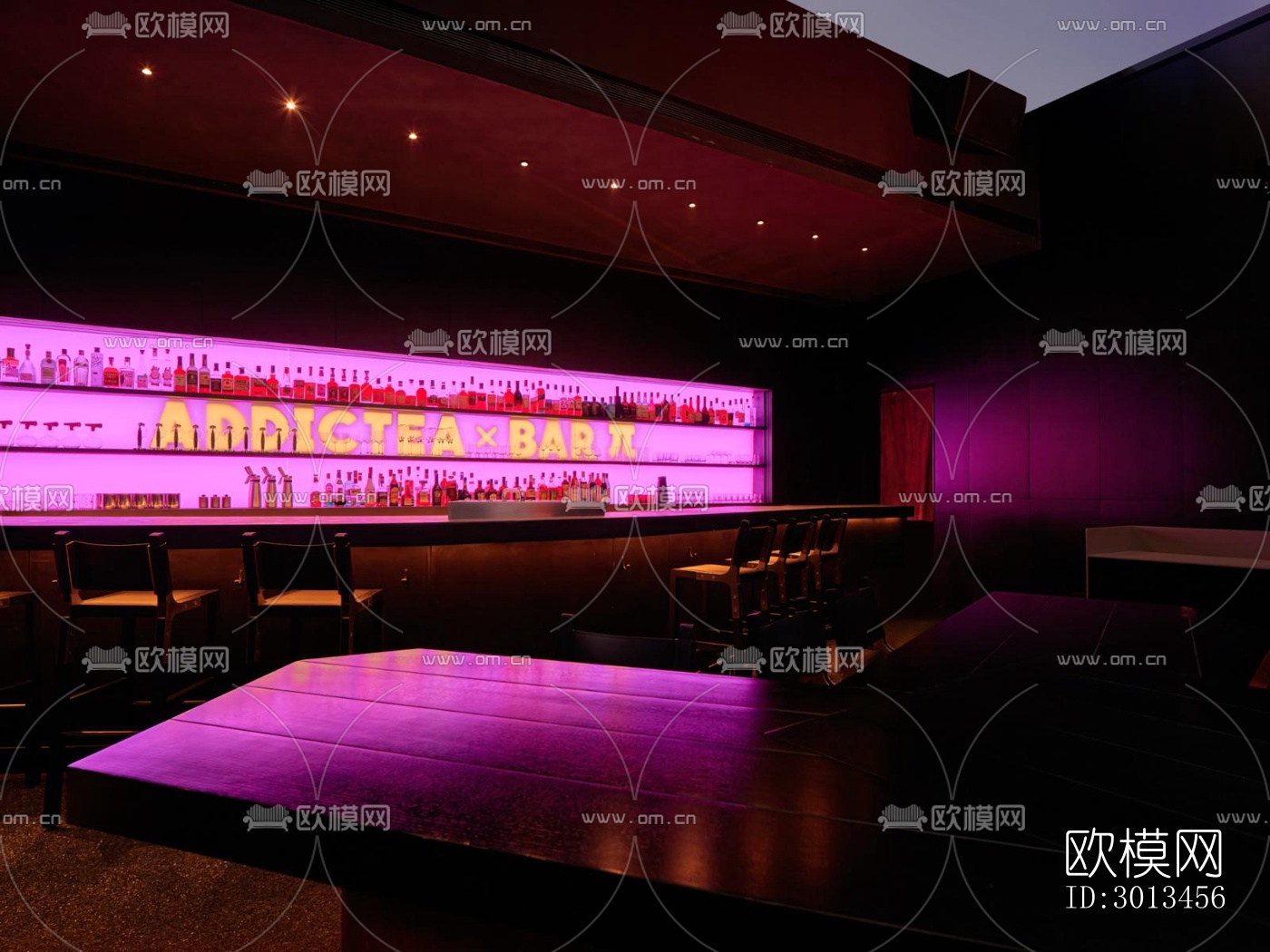 高级灰西餐厅效果图下载（渲染图7）