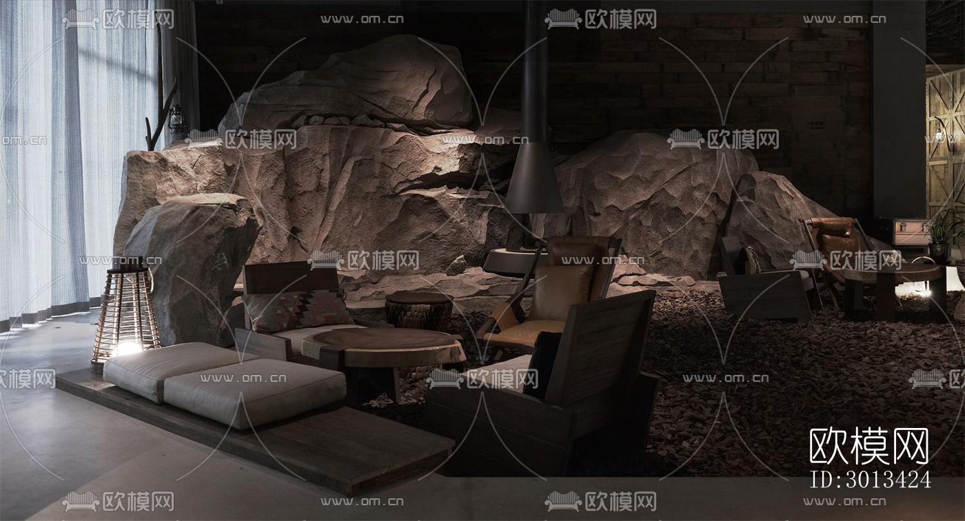 侘寂咖啡奶茶效果图下载（渲染图3）