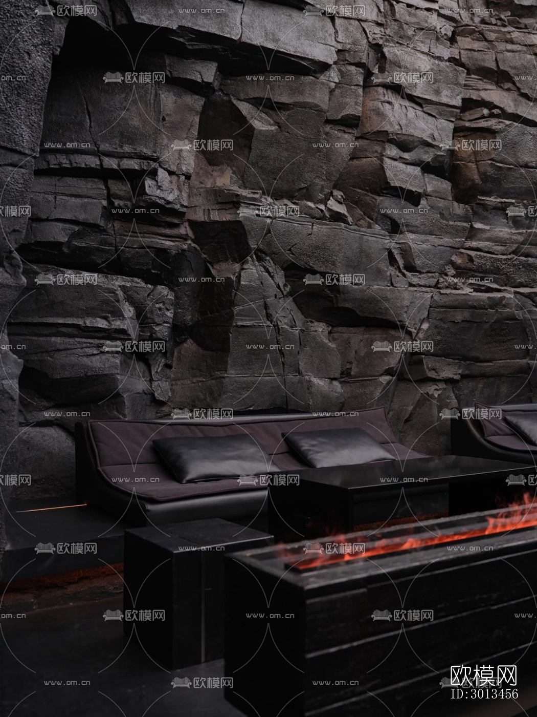 高级灰西餐厅效果图下载（渲染图8）