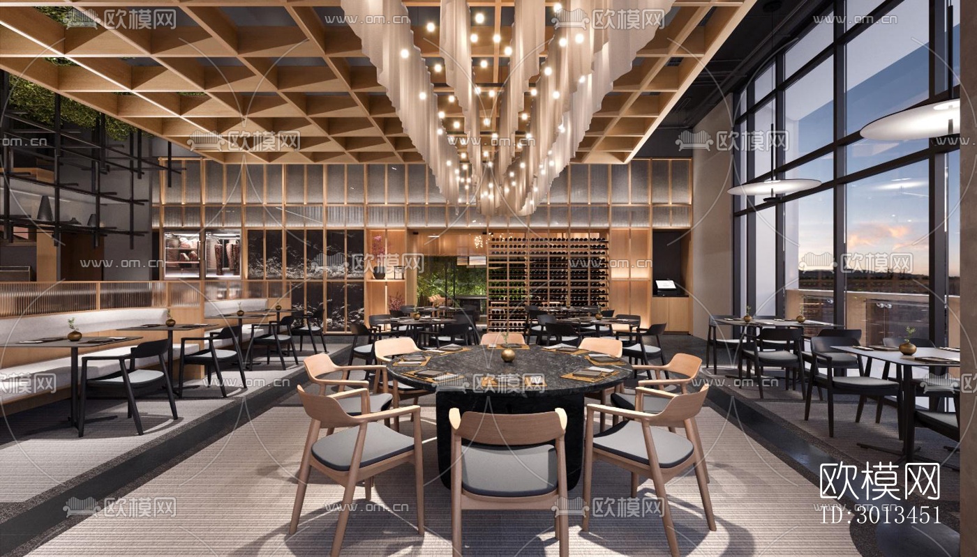 现代西餐厅效果图下载（渲染图3）