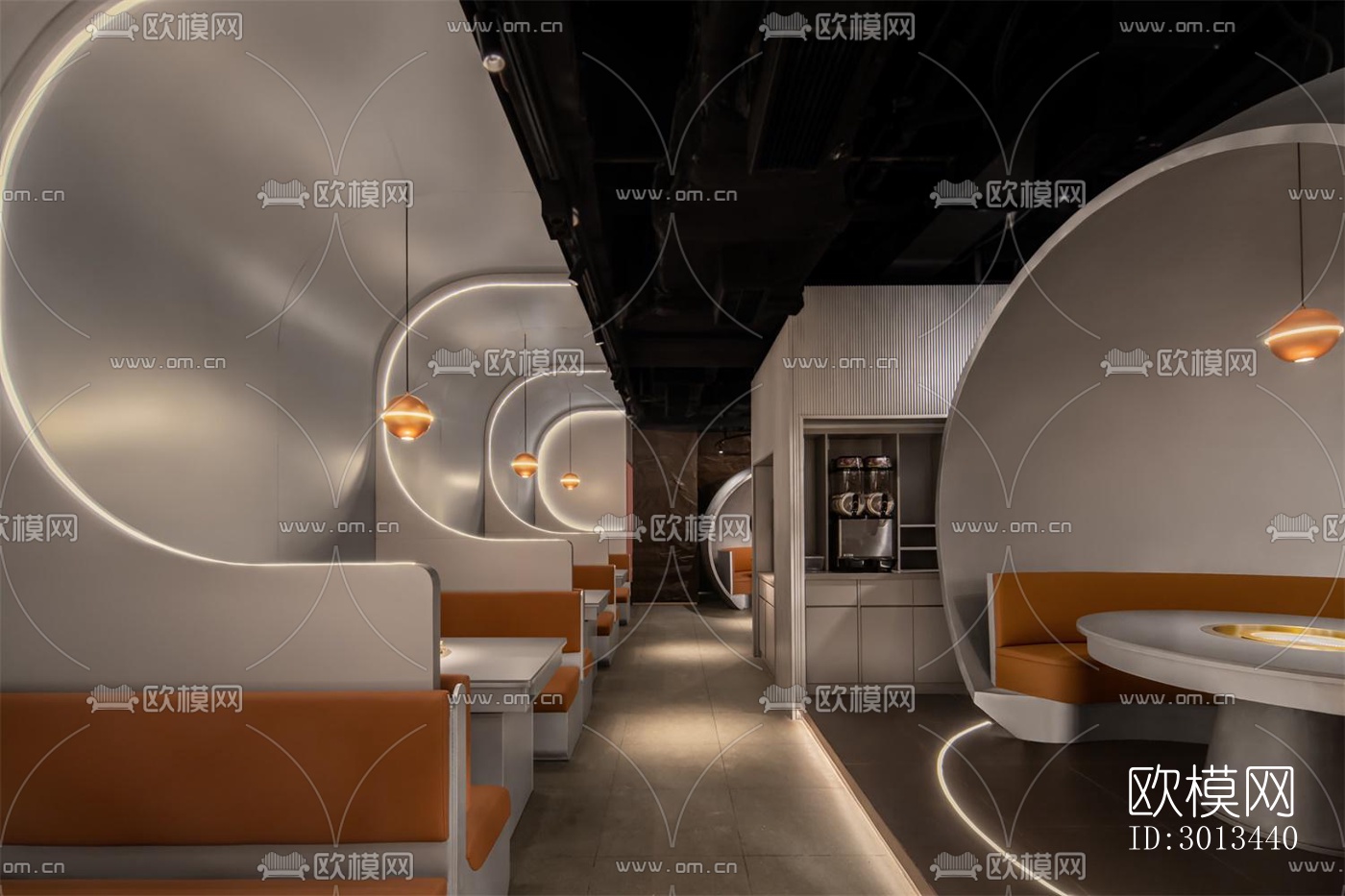 现代火锅烤肉效果图下载（渲染图13）