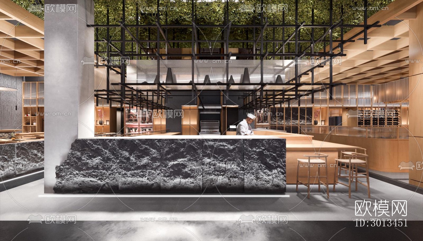 现代西餐厅效果图下载（渲染图9）