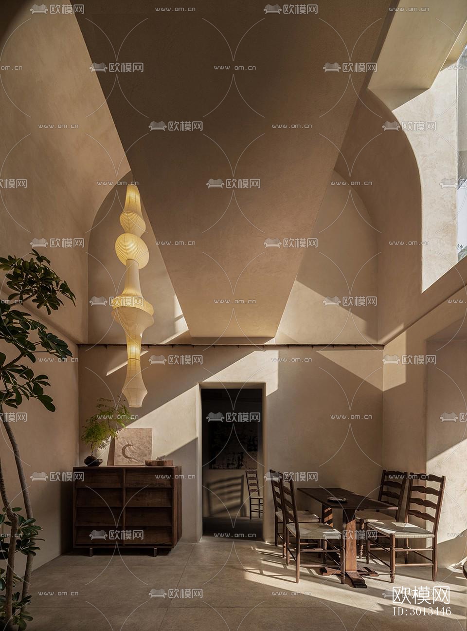 侘寂西餐厅效果图下载（渲染图9）