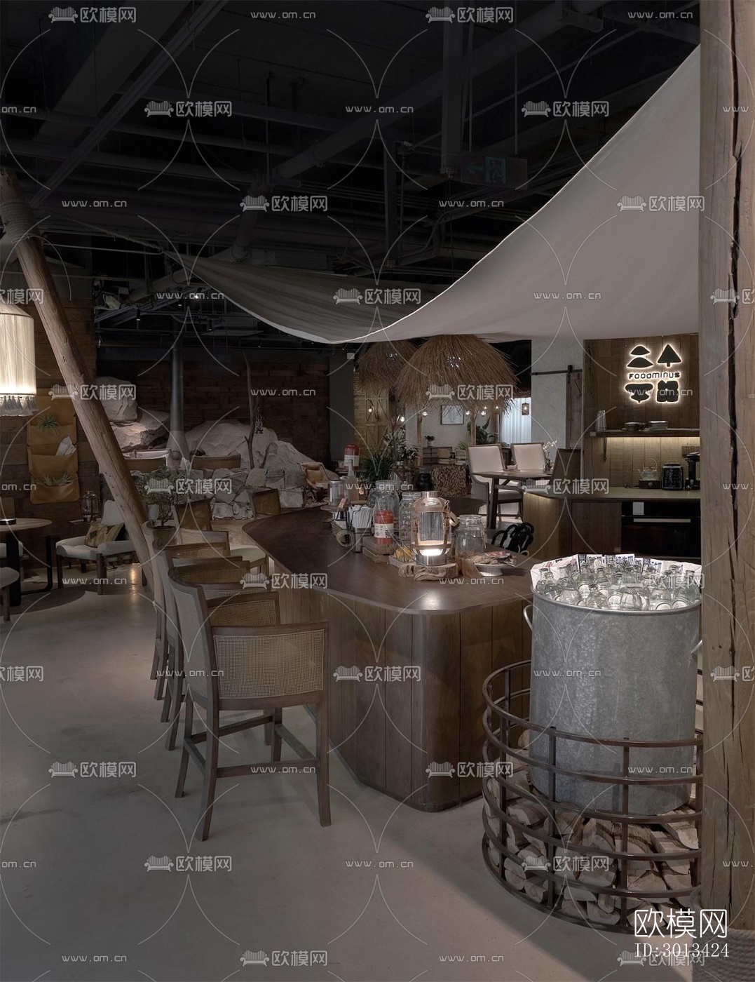 侘寂咖啡奶茶效果图下载（渲染图7）