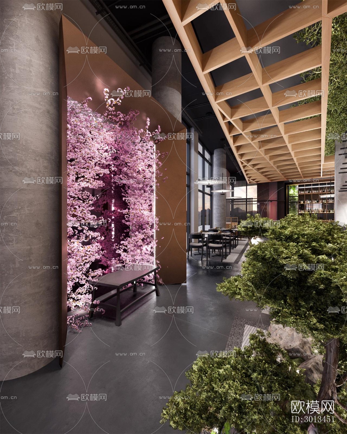 现代西餐厅效果图下载（渲染图4）