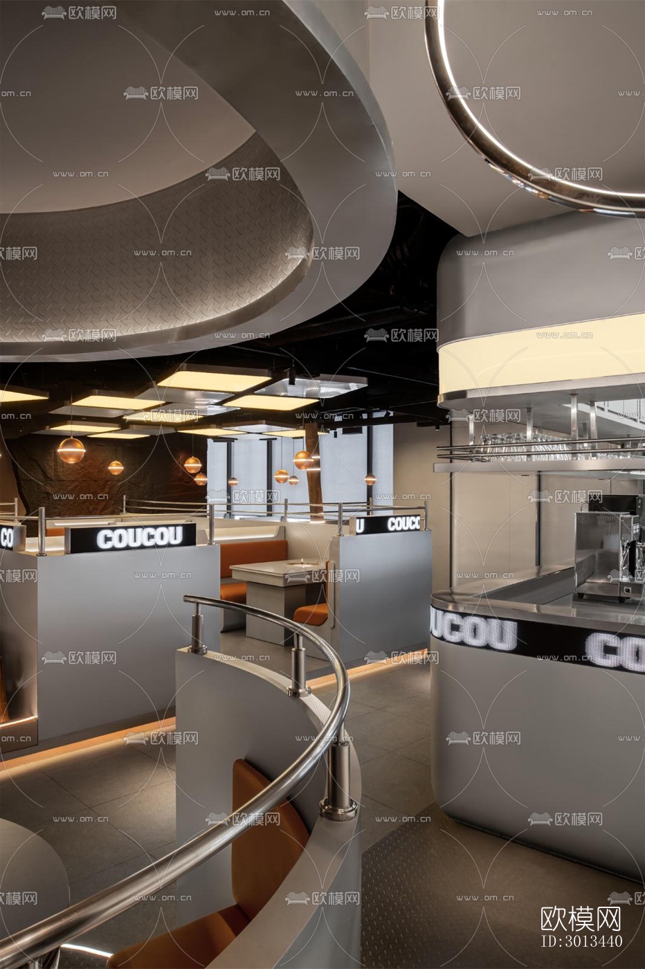 现代火锅烤肉效果图下载（渲染图3）