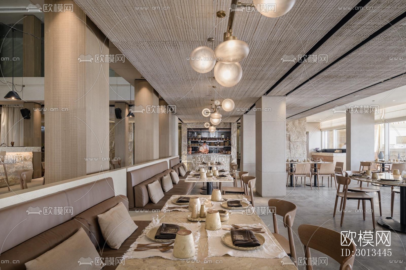 侘寂西餐厅效果图下载（渲染图5）