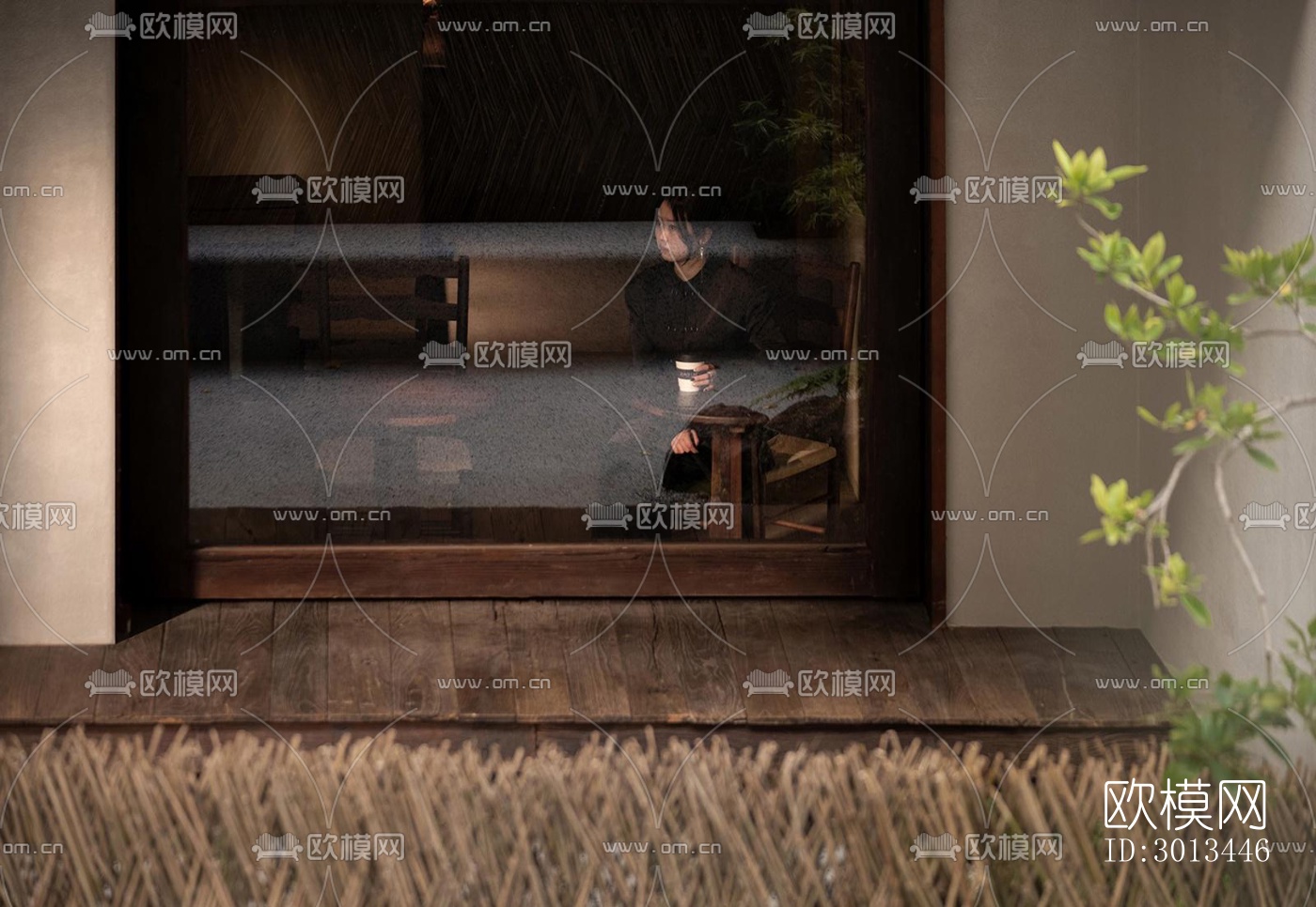 侘寂西餐厅效果图下载（渲染图2）