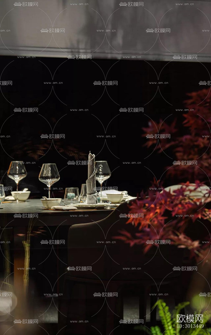 新中式西餐厅效果图下载（渲染图1）