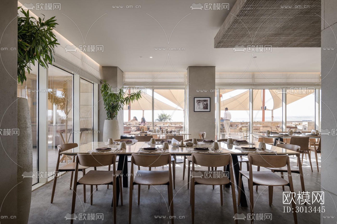 侘寂西餐厅效果图下载（渲染图1）