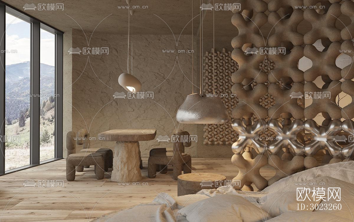 侘寂酒店民宿效果图下载（渲染图8）