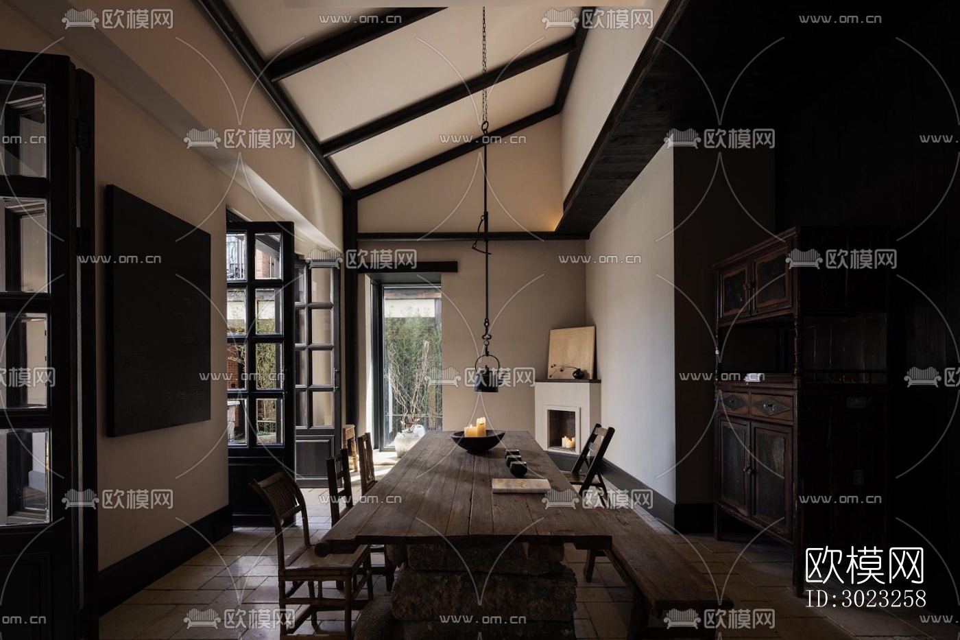 中古风酒店民宿效果图下载（渲染图7）