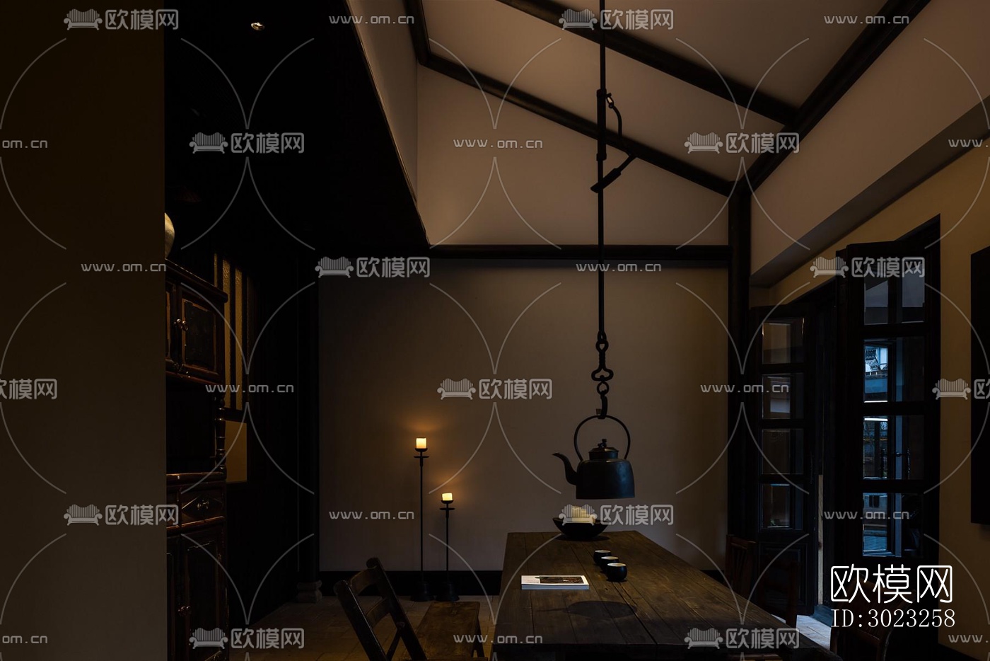 中古风酒店民宿效果图下载（渲染图14）