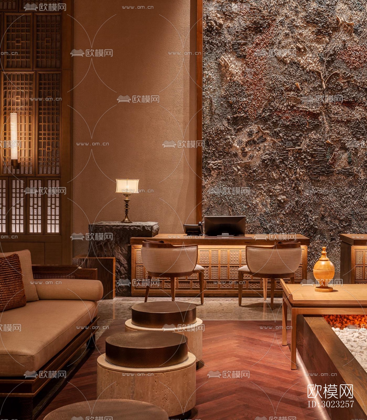 中古风酒店民宿效果图下载（渲染图11）