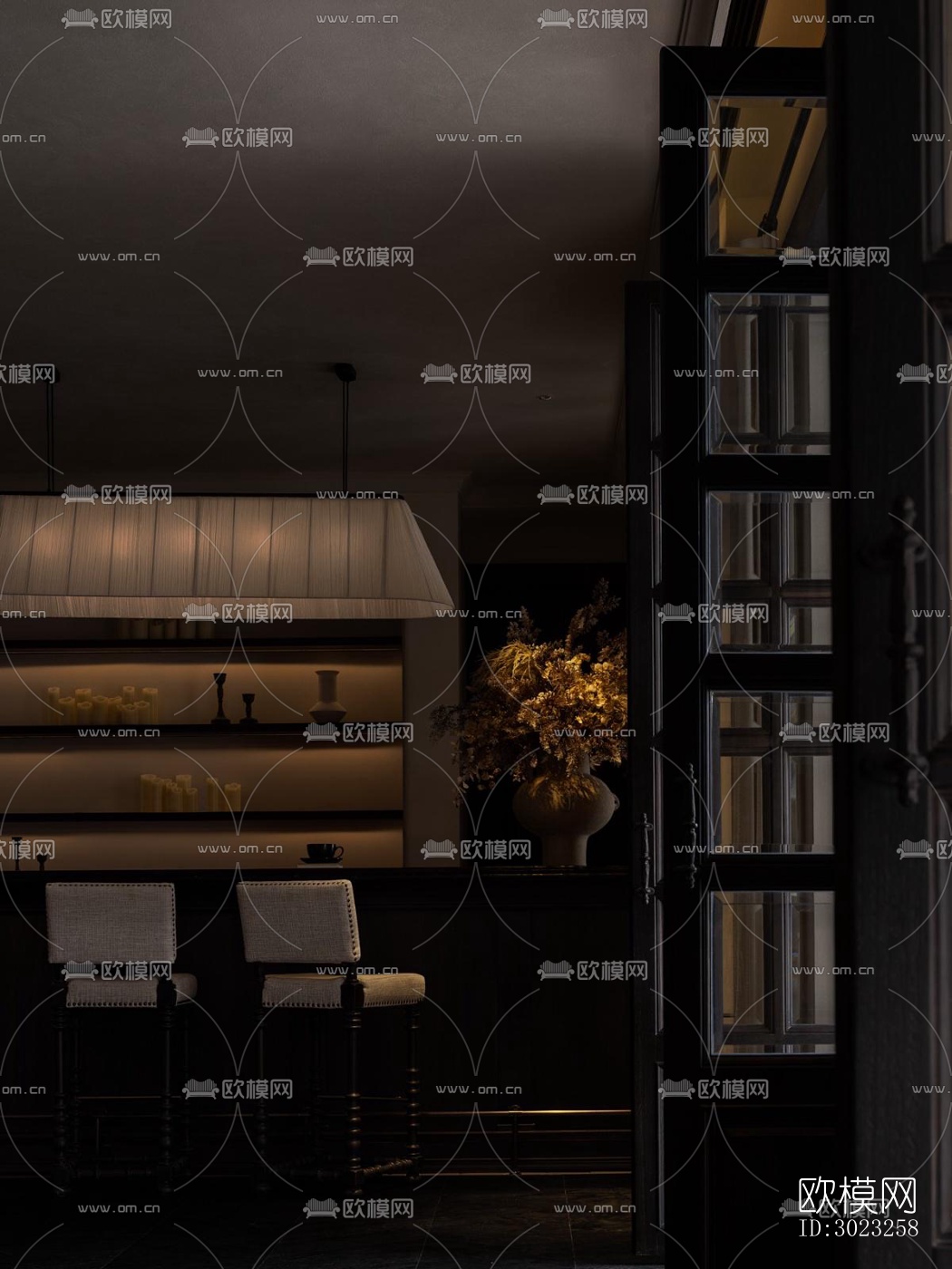 中古风酒店民宿效果图下载（渲染图6）