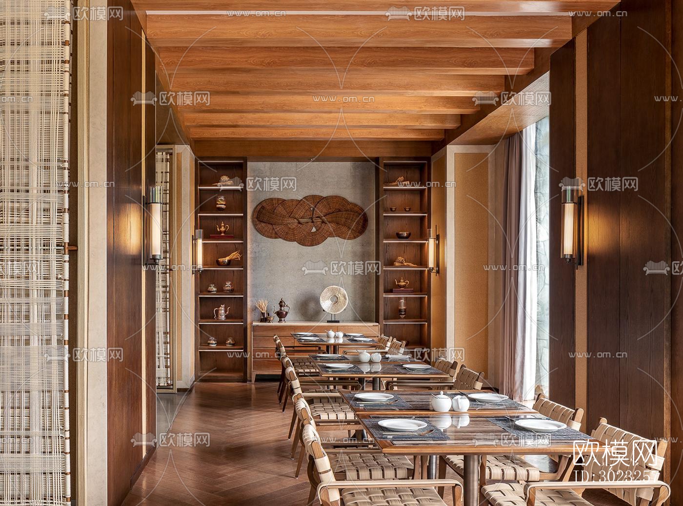 中古风酒店民宿效果图下载（渲染图5）