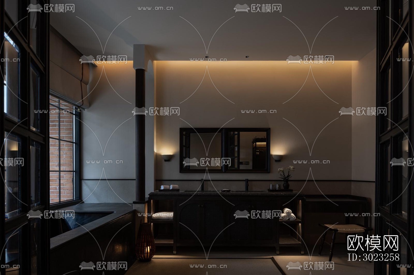 中古风酒店民宿效果图下载（渲染图13）