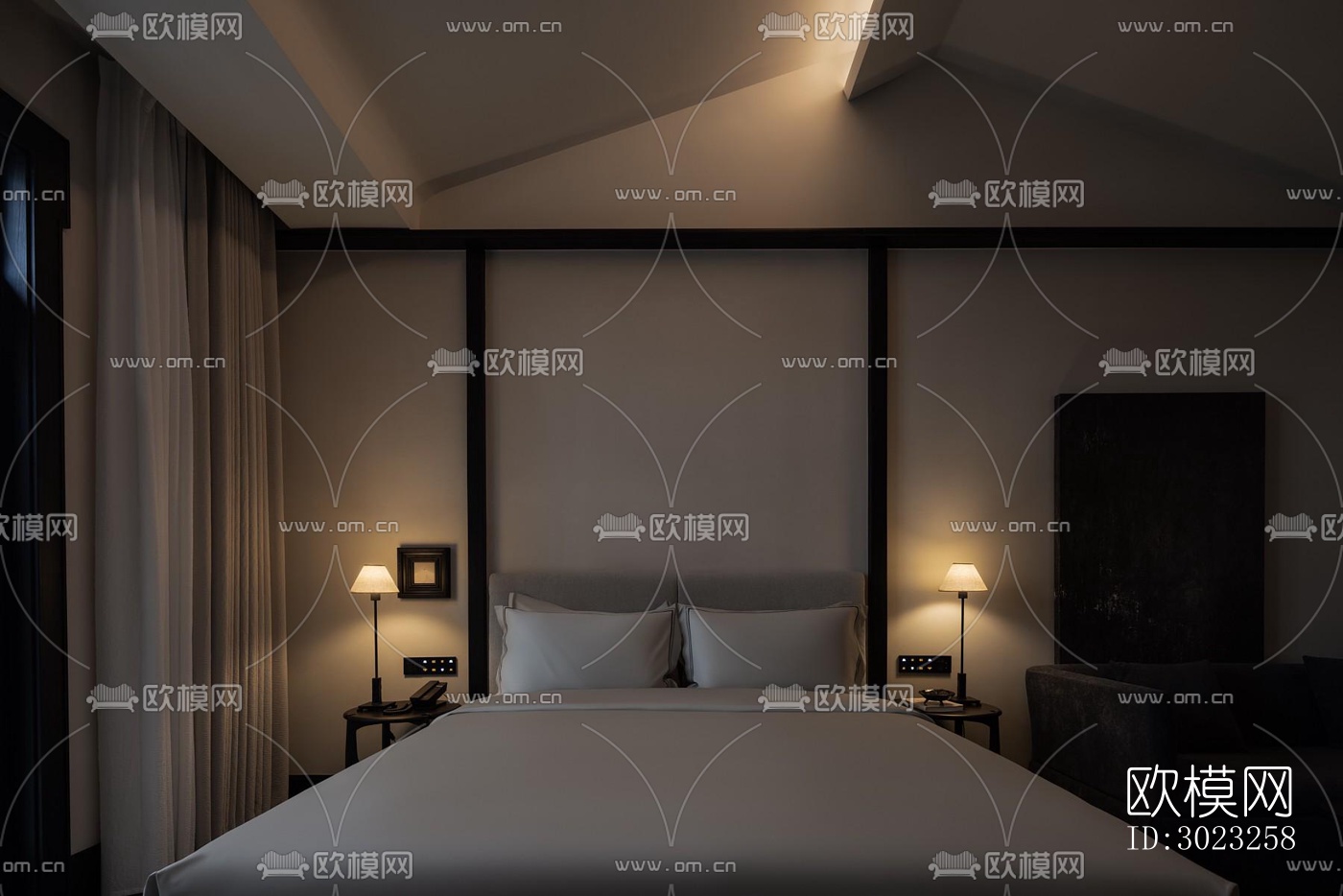 中古风酒店民宿效果图下载（渲染图17）