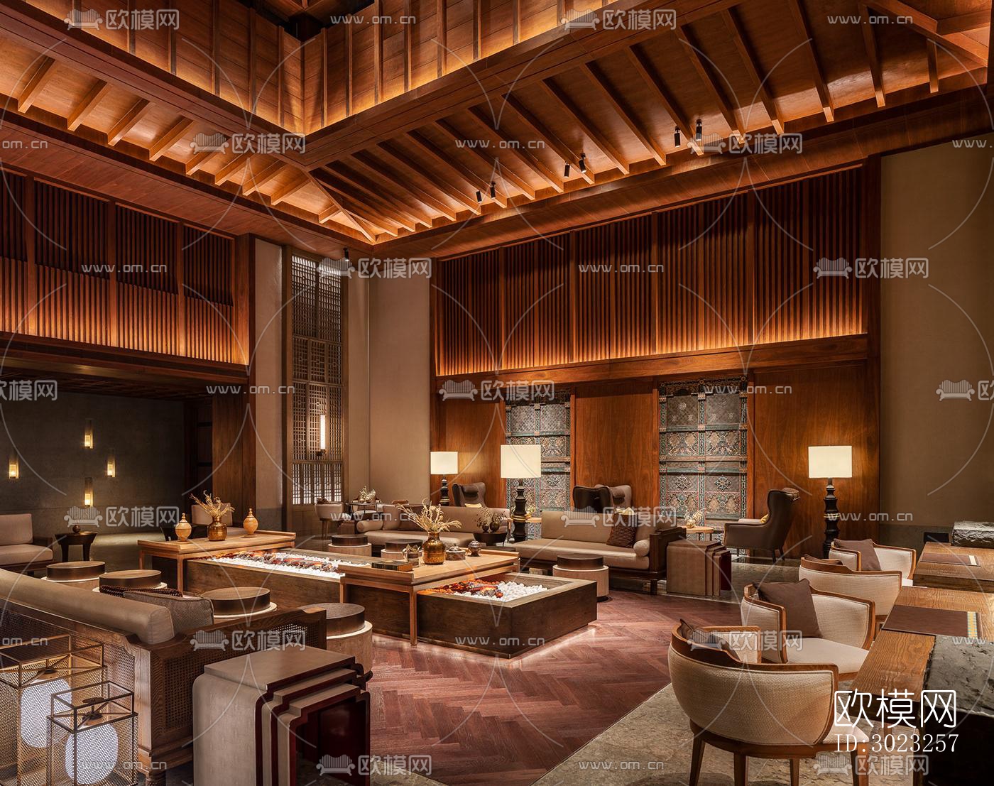 中古风酒店民宿效果图下载（渲染图10）