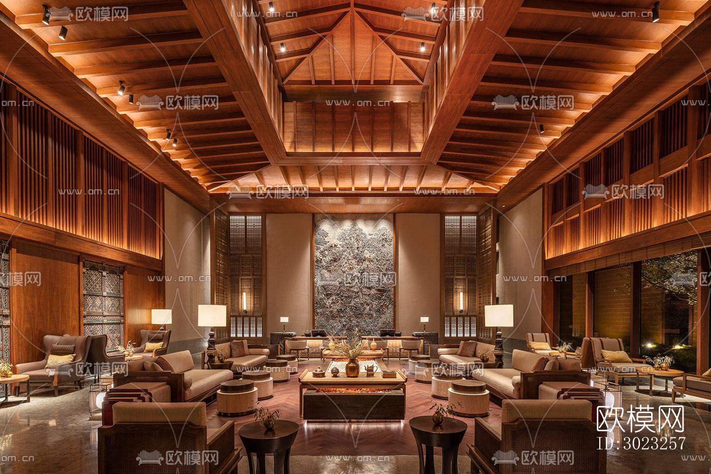 中古风酒店民宿效果图下载（渲染图7）