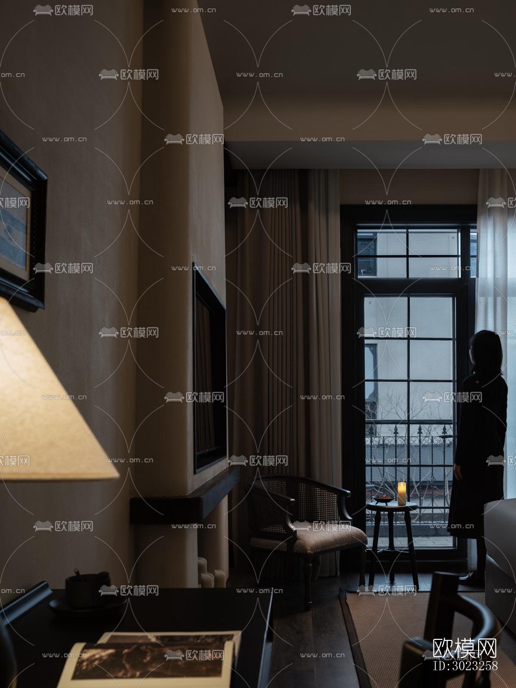 中古风酒店民宿效果图下载（渲染图11）