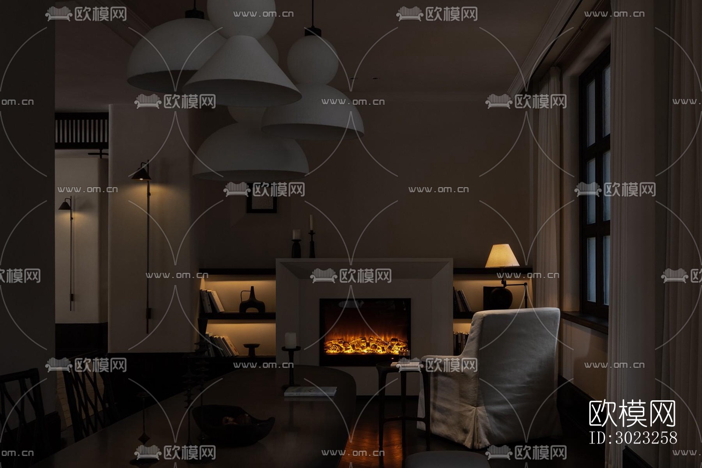 中古风酒店民宿效果图下载（渲染图12）