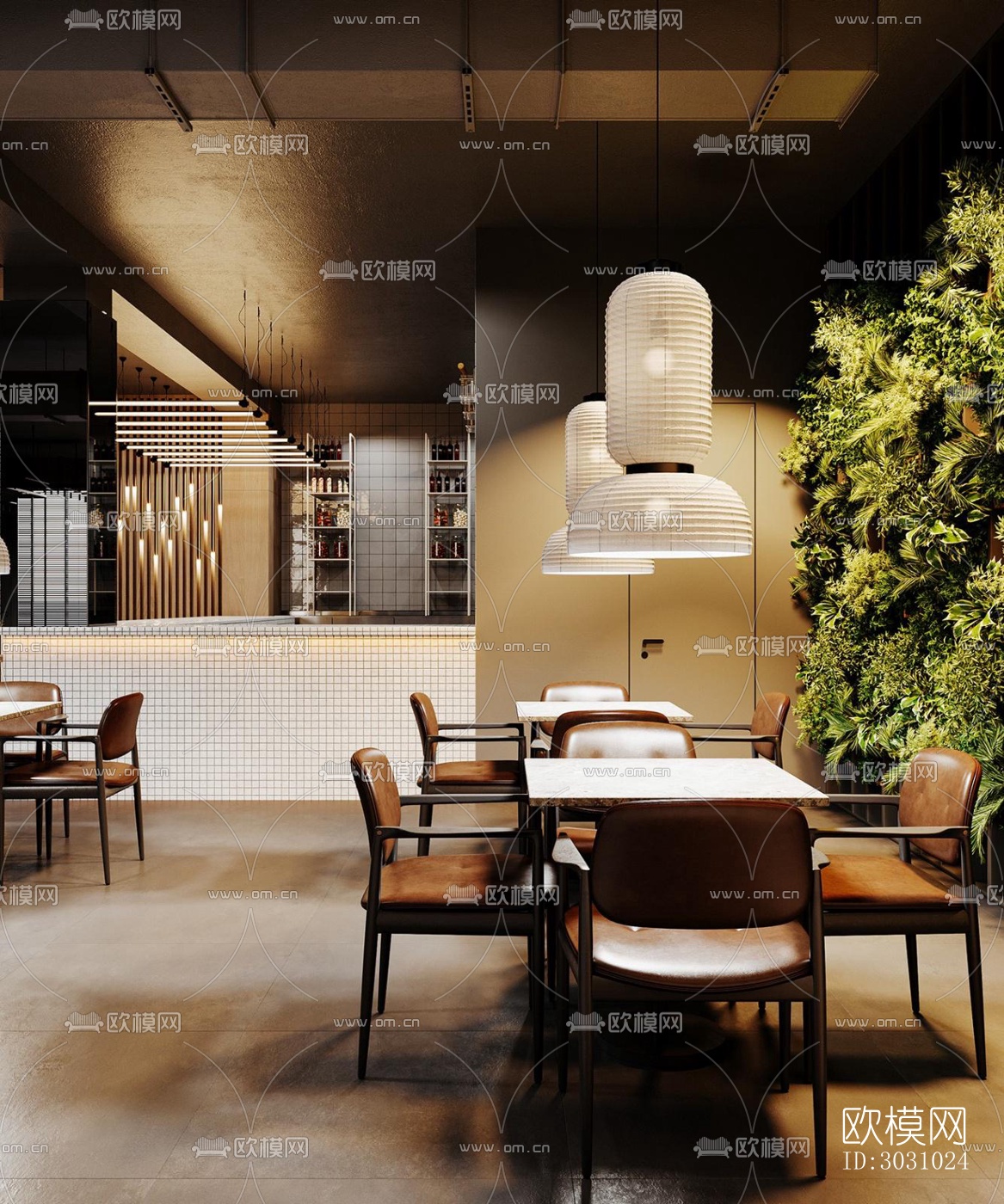 现代西餐厅效果图下载（渲染图10）