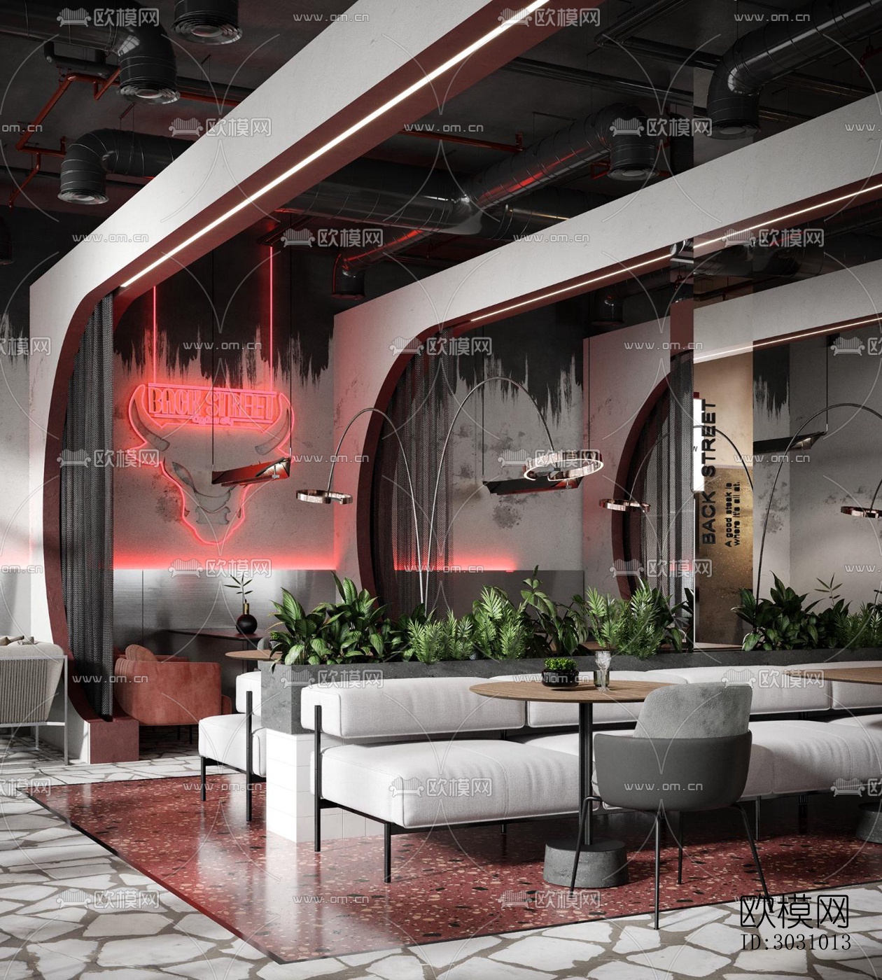 后现代西餐厅效果图下载（渲染图7）