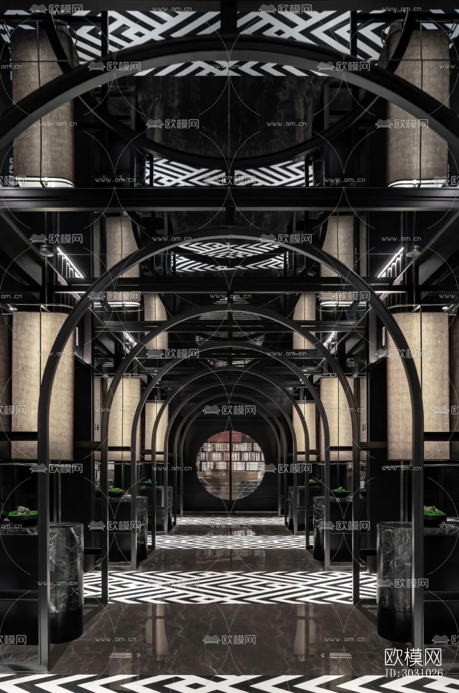 高级灰西餐厅效果图下载（渲染图7）