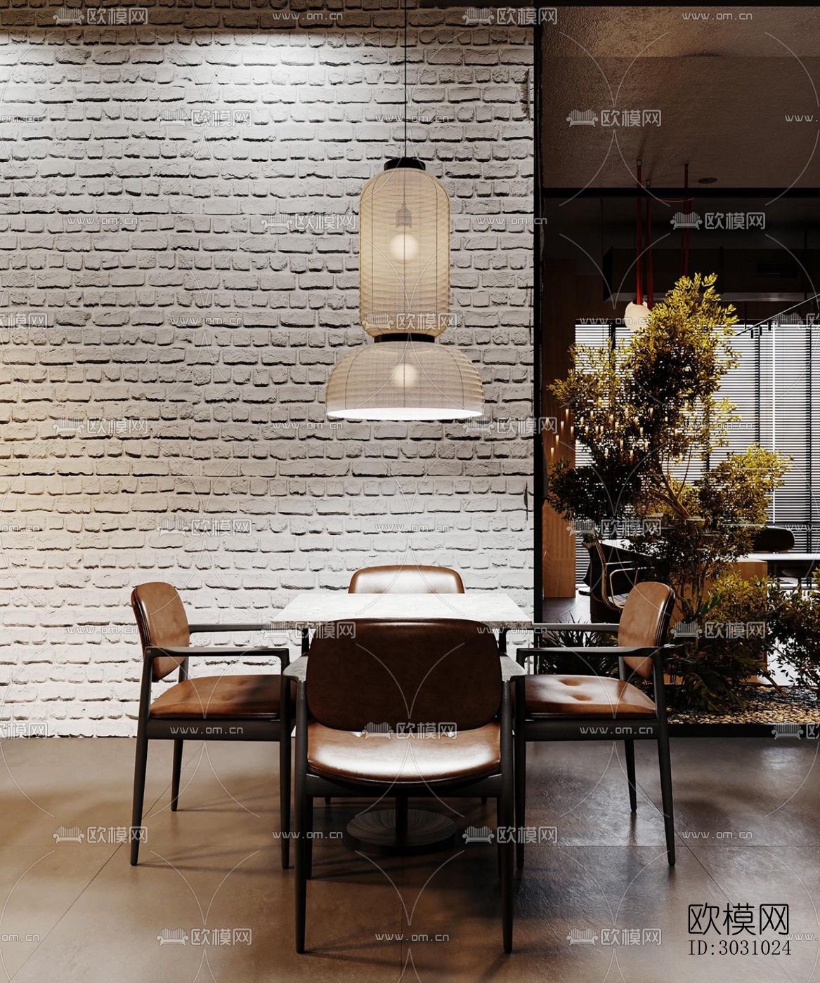 现代西餐厅效果图下载（渲染图2）