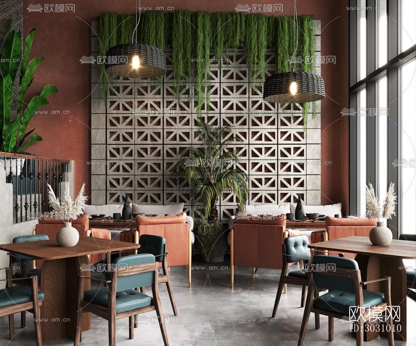 中古风西餐厅效果图下载（渲染图6）
