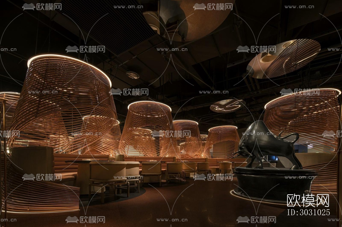 现代西餐厅效果图下载（渲染图4）