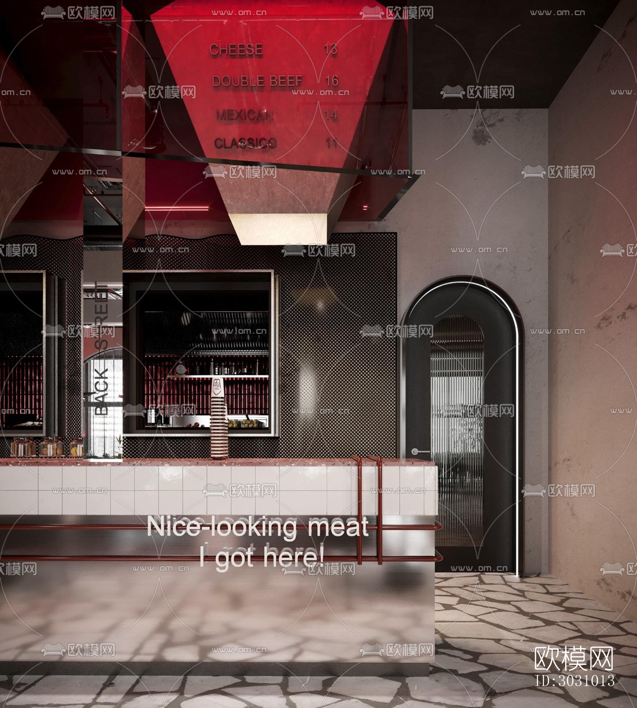 后现代西餐厅效果图下载（渲染图1）