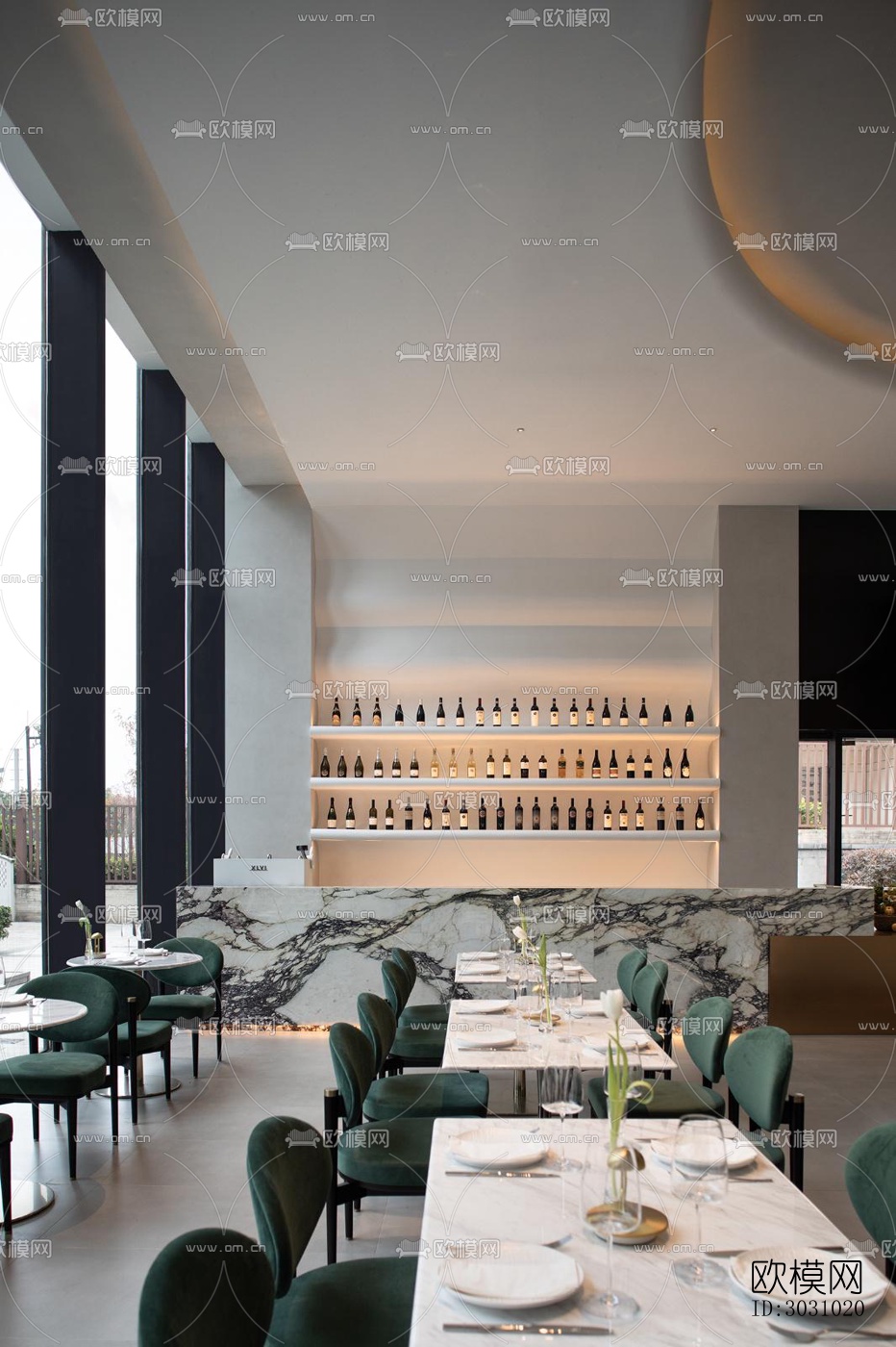 现代西餐厅效果图下载（渲染图6）