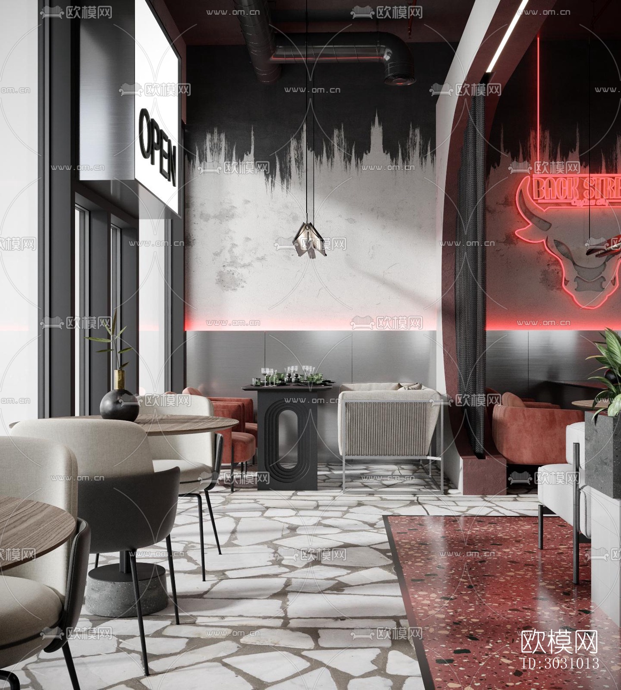 后现代西餐厅效果图下载（渲染图10）