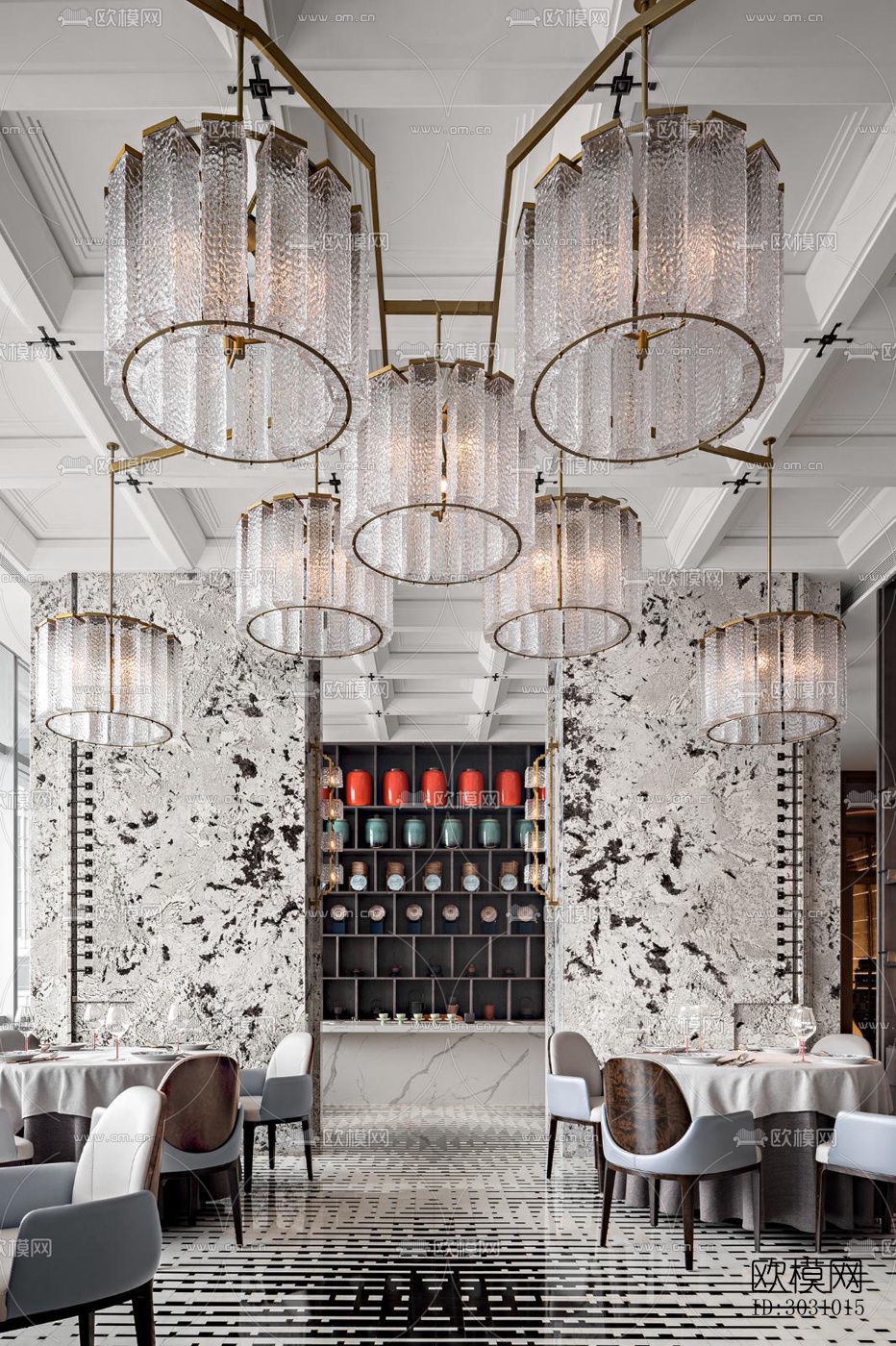 欧式西餐厅效果图下载（渲染图4）