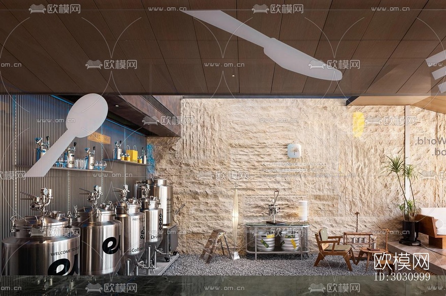 现代咖啡奶茶效果图下载(渲染图12)
